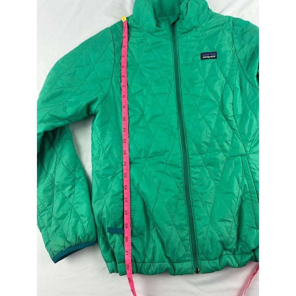 Patagonia Nano Puff Jacket Girls Large 12 Green Primaloft Insulated Puffer - Picture 5 of 6